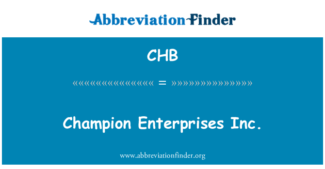 CHB: 冠军企业公司