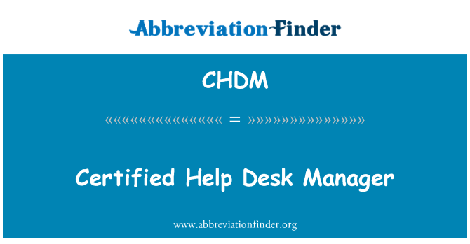 CHDM: Zertifizierte Help-Desk-Manager