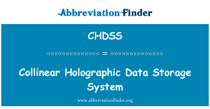 CHDSS: Suoralla Pistelaskuri holografinen tietojen varastoinnin järjestelmä