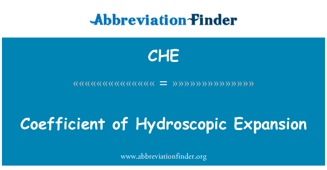 CHE: Coeficiente de expansão Hydroscopic