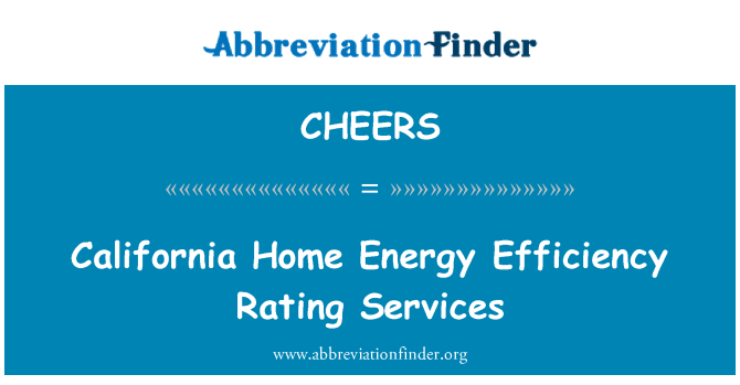 CHEERS: Kalifornien Home Energy Efficiency Rating Services