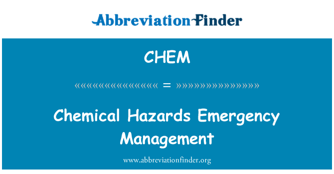 CHEM: Obvladovanja izrednih kemične nevarnosti