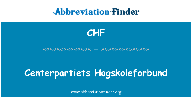 CHF: Centerpartiets Hogskoleforbund