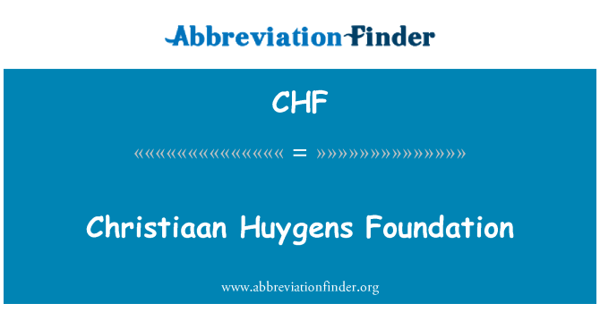 CHF: Христиан Гюйгенс фонд