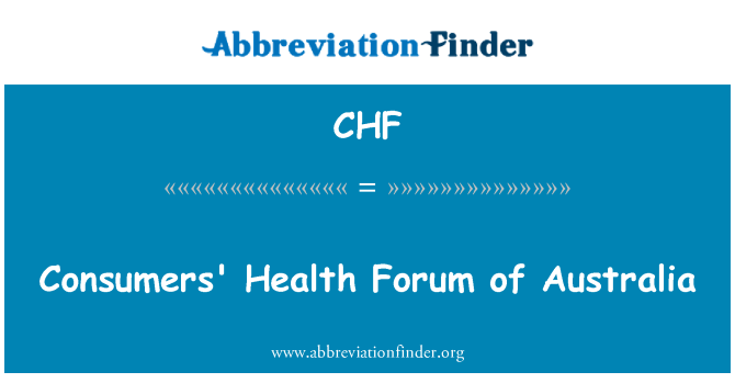 CHF: Konsumenternas hälsa Forum för Australien