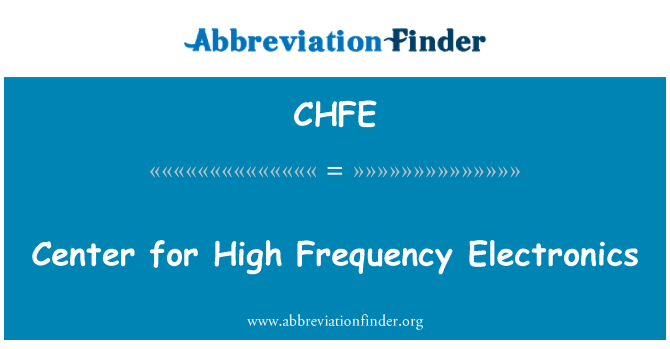 CHFE: Centrum pre vysokofrekvenčné elektronika