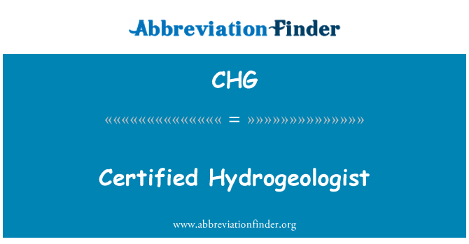 CHG: Minősített hidrogeológus