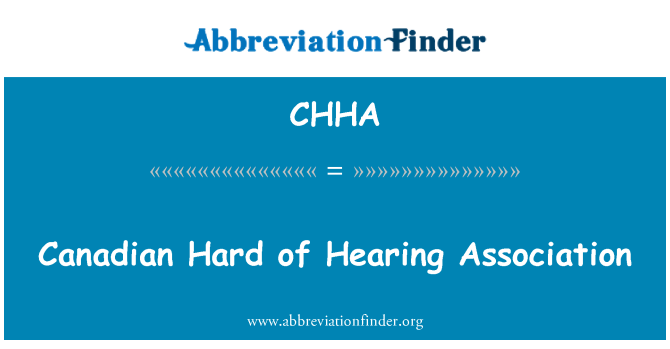 CHHA: Òrèy / tande asosyasyon Kanadyen