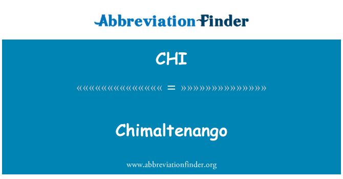 CHI: Chimaltenango