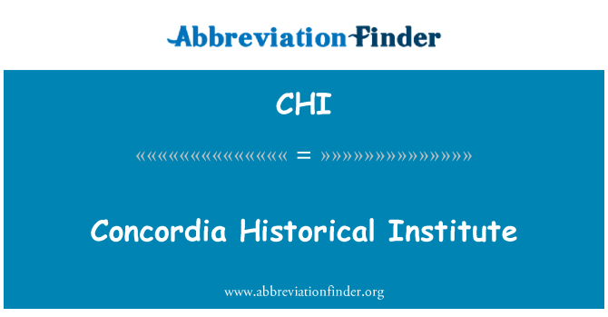 CHI: Concordia historického ústavu