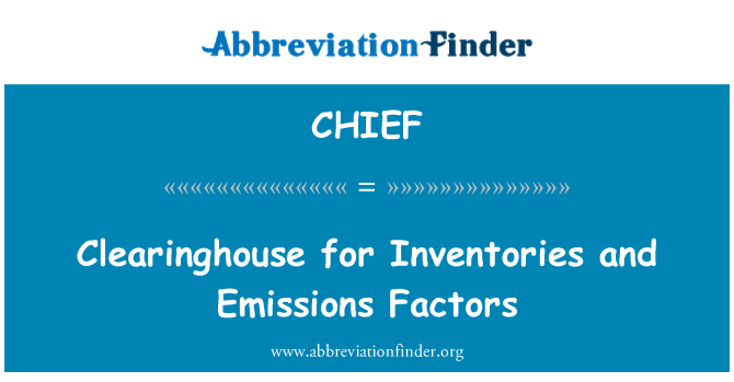 CHIEF: Clearinghouse untuk persediaan dan faktor-faktor emisi