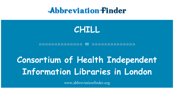 CHILL: Konsorzju ta ' saħħa informazzjoni indipendenti libreriji f'Londra