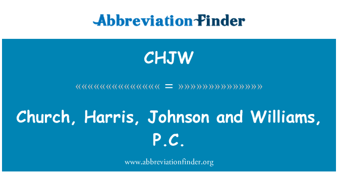 CHJW: 教会、ハリス、Johnson と p. c. ウィリアムズ