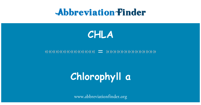 CHLA: Klorofil a