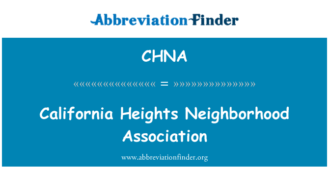 CHNA: Kalifornien höjder kvarter Association