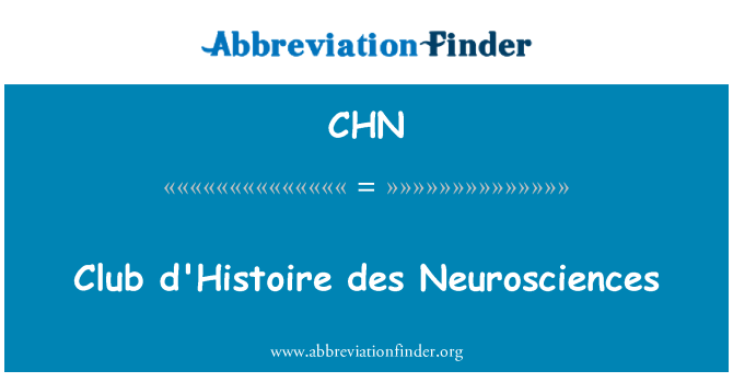 CHN: Club d'Histoire des Neurosciences