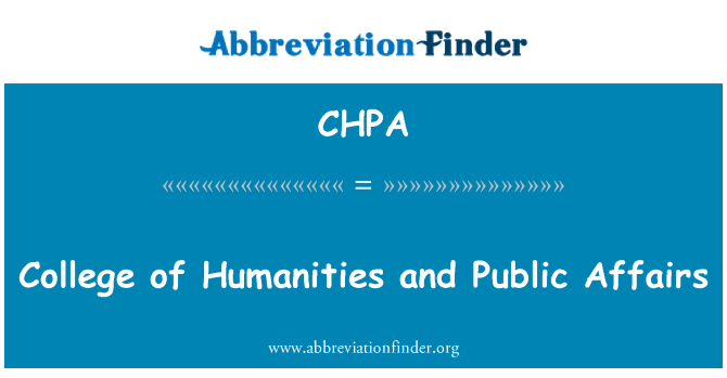 CHPA: College humaniora dan urusan publik