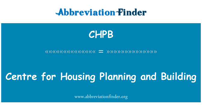 CHPB: 計画および建物を住宅センターします。