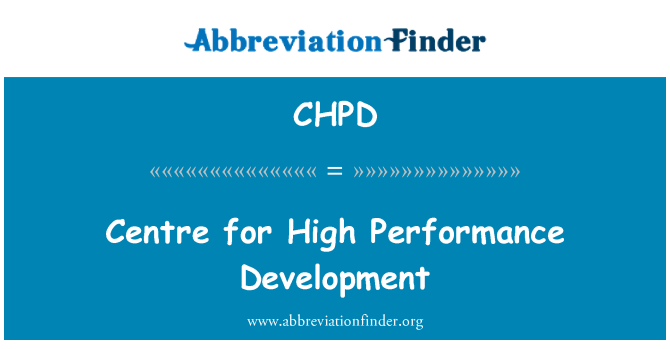 CHPD: مركز لتطوير الأداء العالي