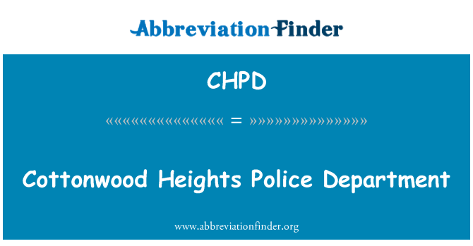 CHPD: Departamentul de poliţie Cottonwood Heights