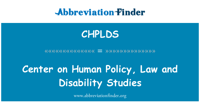 CHPLDS: 인간의 정책, 법률 및 장애 연구 센터