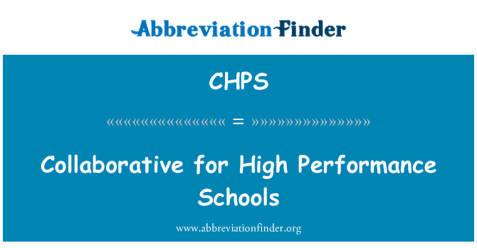 CHPS: Collaborative for High Performance Schools
