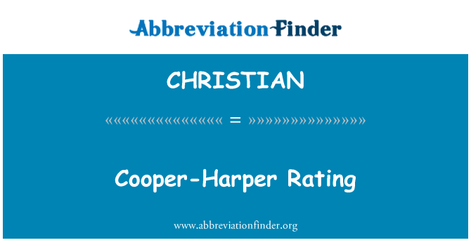 CHRISTIAN: Cooper-Harper Rating