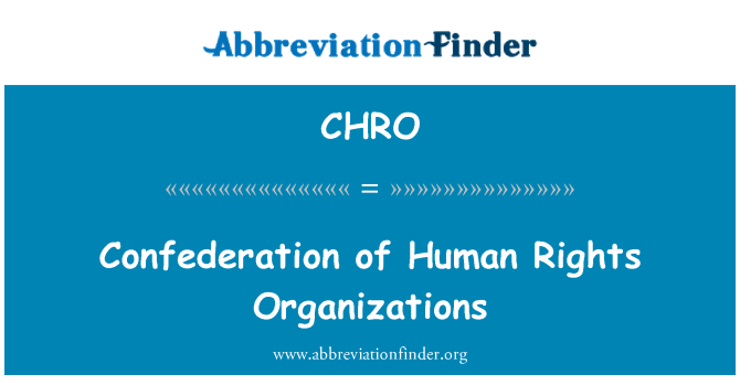 CHRO: Konfederace organizací lidských práv