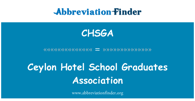 CHSGA: Ceylon hotelschool afgestudeerden Association