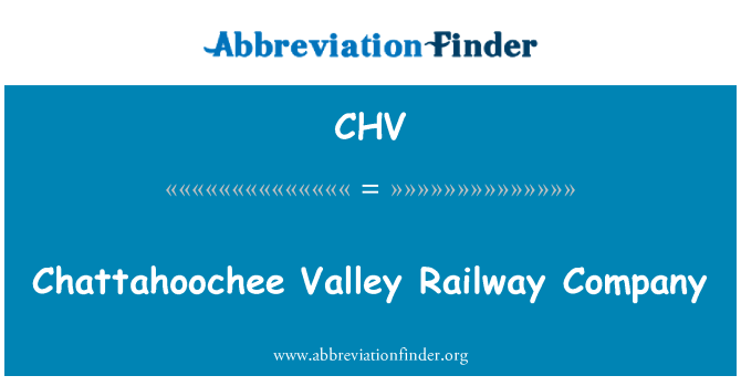 CHV: Chattahoochee Valley Railway Company