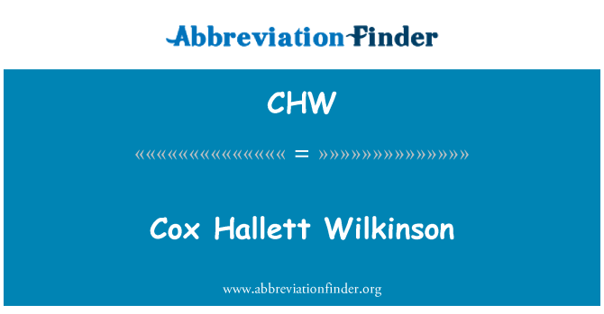 CHW: ค็อกซ์ Hallett Wilkinson