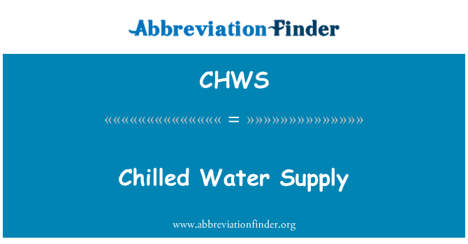 CHWS: ठंडा पानी की आपूर्ति