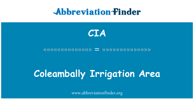 CIA: Coleambally Irrigation Area