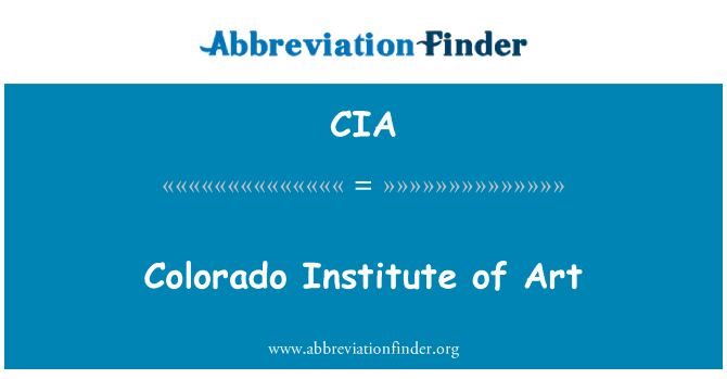 CIA: Colorado Institute of Art
