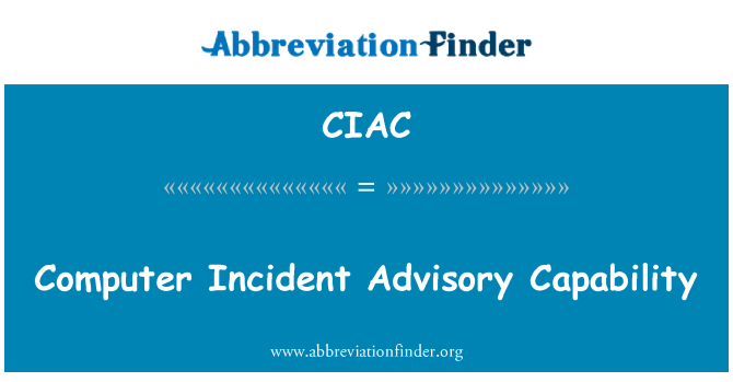 CIAC: Dator Incident rådgivande kapacitet