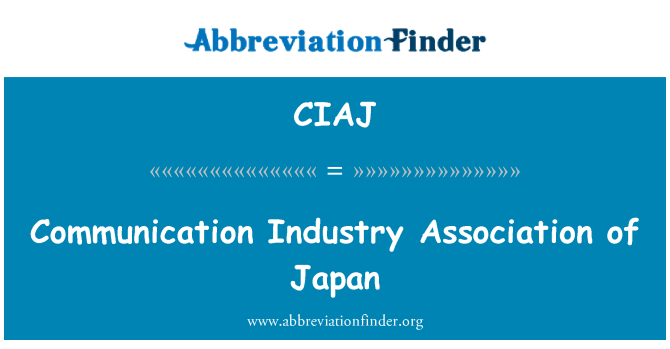 CIAJ: Sporočilo Industry Association Japonske
