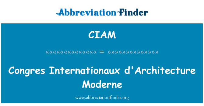CIAM: Congres Internationaux d'Architecture Moderne