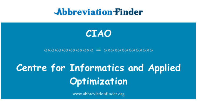 CIAO: Centrum voor informatica en toegepaste optimalisatie