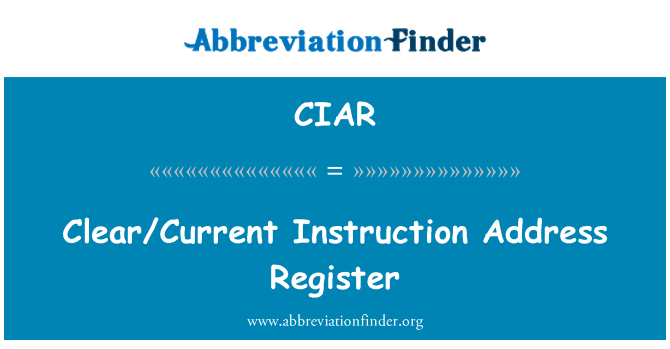 CIAR: Ryd aktuel instruktion adresseregister