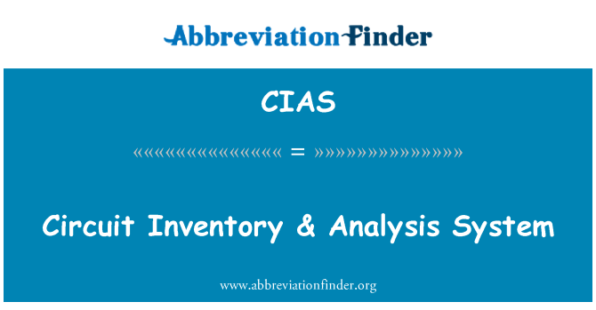 CIAS: Inventarju ta ' ċirkwit & sistema ta ' analiżi