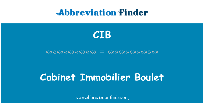 CIB: Kabinet Immobilier Boulet