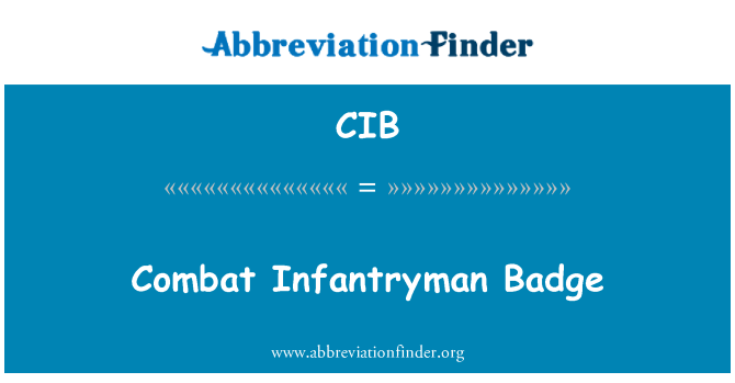 CIB: Adj Infantryman de konba