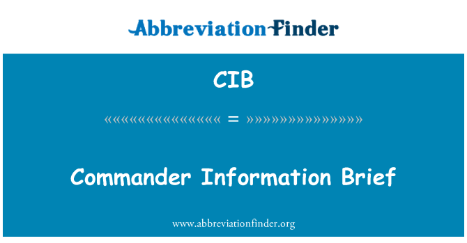 CIB: Commander oplysninger kort