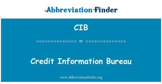 CIB: کریڈٹ معلومات بیورو