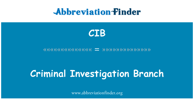 CIB: Criminal Investigation Branch