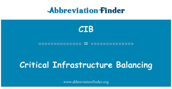 CIB: Kritická infrastruktura vyrovnávání