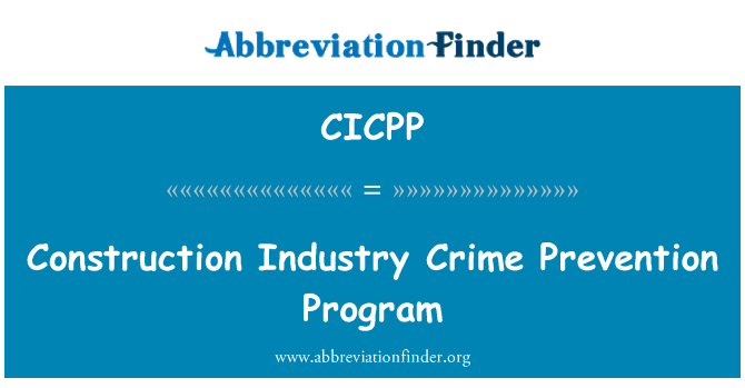 CICPP: Konstriksyon endistri krim pwevansyon pwogram