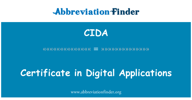 CIDA: Сертификат в цифровых приложений