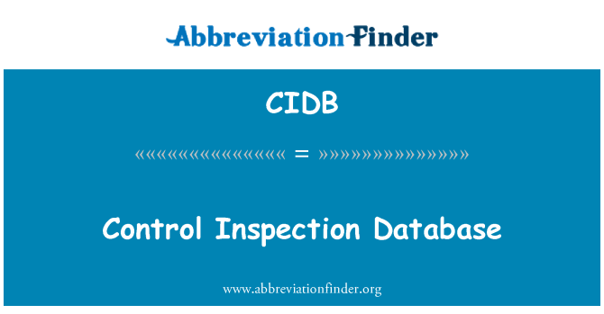 CIDB: Kontroly inspekční databáze