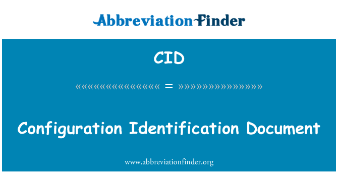 CID: Konfiguracija identifikacijski dokument